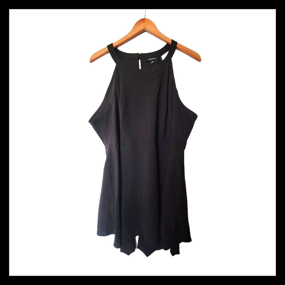 Torrid Babydoll Chablis Goddess Neck Tank Plus size 2X Black